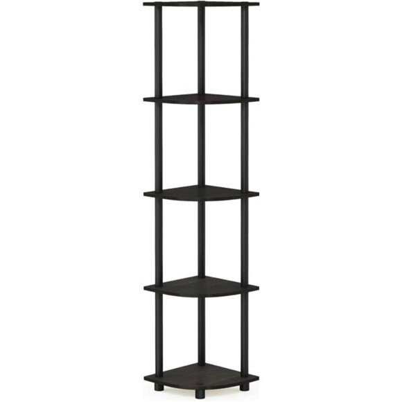5 tier corner shelf storage unit small space display rack bookcase organizer - Picture 1 of 7
